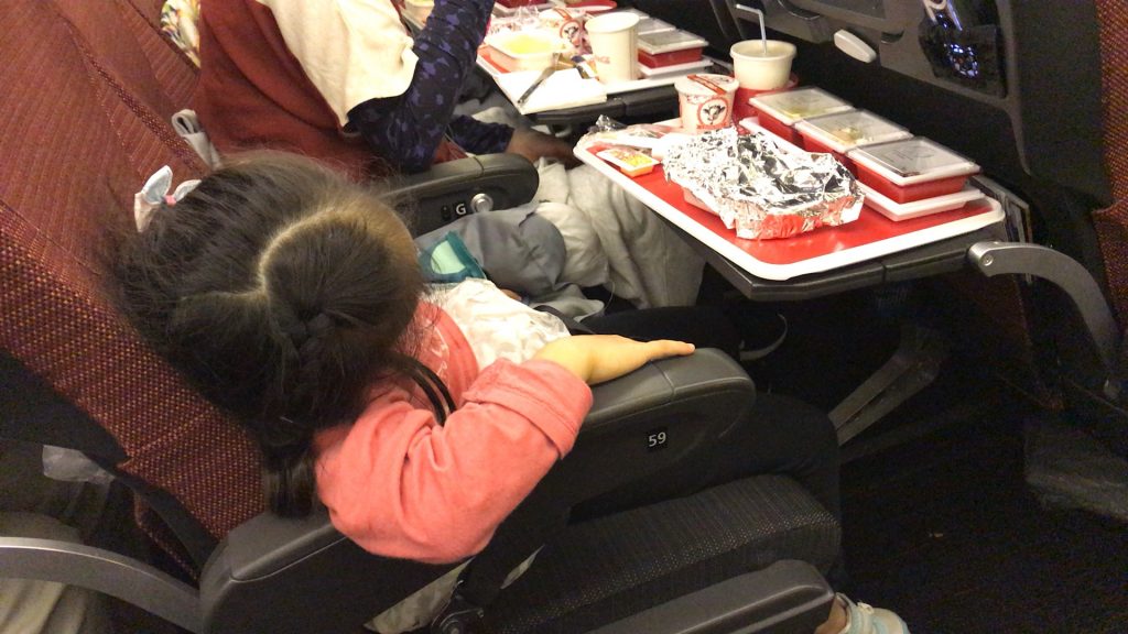 子供にとっては座席は寝やすい？のかもしれません